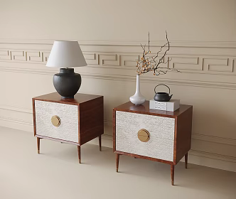 New Chinese Style Bedside Table Lamp Vase Flower Art 3d model