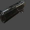 Futuristic Sci Fi Weapon 3D Rendered Handgun With Metallic Sleek Structure And Dark Purple Color