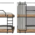 Modern Bunk Bed Design With Wooden Frame Guardrail Ladder And Storage Drawers