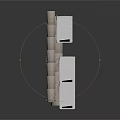 Industrial Equipment Tower With Multi Layered Metal Frame And Cylindrical Sections