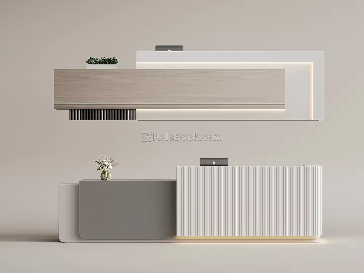 Company Front Desk Reception Desk 3d model