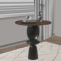 Artistic Round Wooden Side Table For Placing Books Coffee Cups And Small Home Decorations