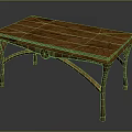Classic Wooden Table With Unique Wood Grain And Curved Decorative Legs