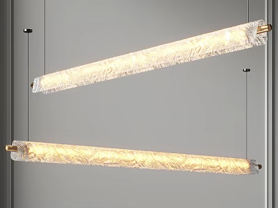 Modern Long Strip Pendant Lights With Textured Shade For Interior Lighting Decoration 3d model