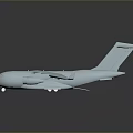 Blue Transport Aircraft Model With Four Engines Detailed Fuselage And Wings