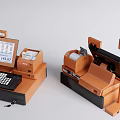 Modern Commercial Cash Register Equipment With Display Screen And Receipt Printer
