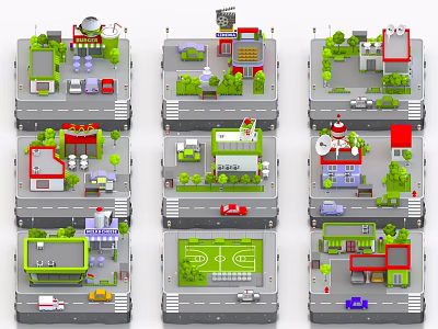 Cartoon Scene Cartoon City Cartoon Building Cartoon Street Cartoon Store Cartoon House 3d model