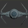 Detailed TIE Fighter Model With Hexagonal Cockpit And Solar Panel Wings