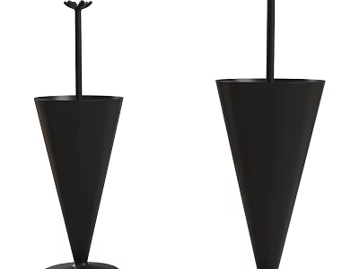 Black Conical Decorative Ornament Set With Sleek Metal Stems And Modern Design For Home Decor 3d model