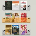 Modern Storage Rack Glass Bookshelf 3d model