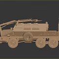 Bronze Colored Military Engineering Vehicle With Six Wheels Mechanical Arm And Antennas