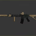 Tactical Rifle With Brown Handguard Black Receiver And Tan Stock Design