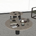 Modern Coffee Table Ornaments Book Candle Wine Set 3d model