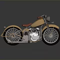 Vintage Yellow Motorcycle With Red Seat White Rims And Dark Tires