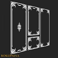 Ornate Decorative Panel With Intricate White Patterns And Symmetric Borders