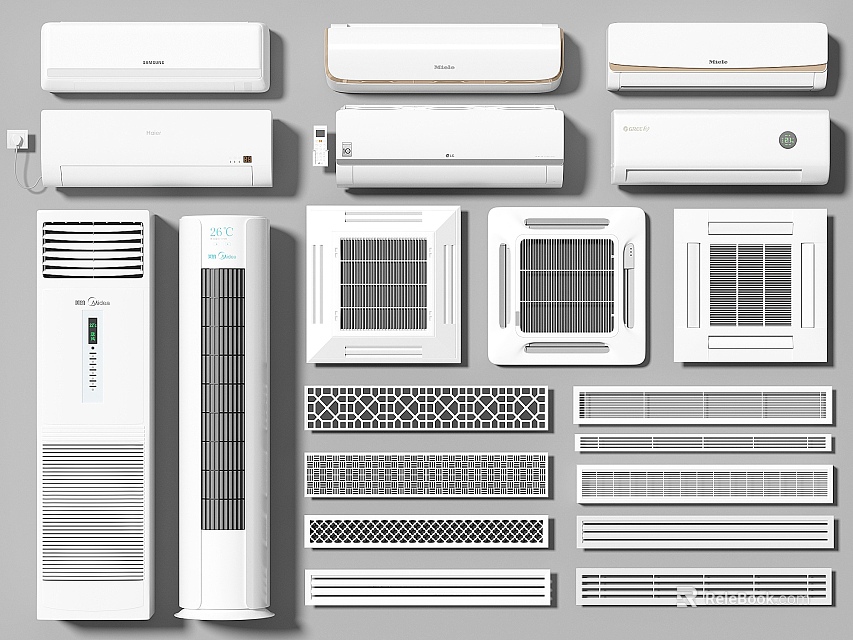 Air Conditioners and Fans Including Wall Mounted Floor Standing Built in Units and Grilles 3d model 