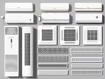 Air Conditioners and Fans Including Wall Mounted Floor Standing Built in Units and Grilles 3d model
