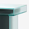 Modern Glass Side Table With Square Transparent Top And Stable Base 3d model
