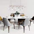 Modern Dining Table and Chair Combination Dining Table and Chair Rectangular Dining Table and Chair Combination 3d model