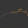 Small Animal Skeleton Display With Long Tail And Detailed Bone Structure On Dark Reflective Surface 3d model