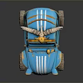 Unique Blue Cartoon Style Off Road Vehicle With Animal Skull Roof Decoration And Large Tires