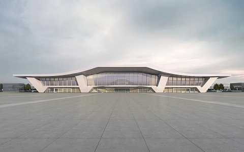 High-speed railway station 3d model