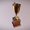 Modern Trophy Podium Cartoon Trophy 3d model