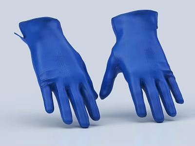 Blue Protective Gloves With High Quality Material And Comfortable Fit 3d model