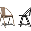 Minimalist Modern Dining Chairs With Light Wood Curved Backrest Woven Seat And Black Cross Back