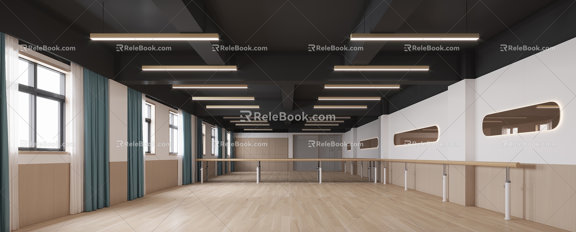 Modern Dance Room Dance Classroom 3d model