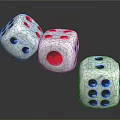 White Dice Featuring Red And Blue Dots For Family Game Night Use