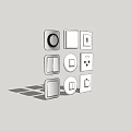 Switch socket combination 3d model