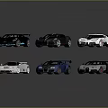 Luxury Sports Cars In Multiple Colors With Sleek Design And Rear Spoilers