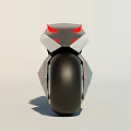 Futuristic Modern Motorcycle With Geometric Body Design Red Accents And Black Wheels