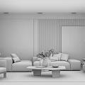 Elegant Modern Living Room Interior With Sofa Decorative Painting Floor Lamp And Area Rug