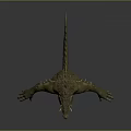 Game and Movie Character With Muscular Body Spiked Back And Sharp Teeth