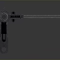 3D Rendered Vintage Metal Weapon With Long Barrel Stock And Magazine