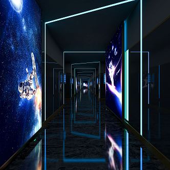 Modern KTV aisle nightclub aisle corridor aisle 3d model