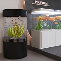 Modern Fish Tank Aquarium Ornamental Fish Tank Glass Aquarium Tropical Fish Cylindrical Fish Tank 3d model