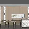 Modern dining table sideboard without main lamp 3d model