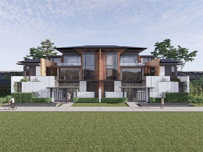 Modern Double Villa 3d model