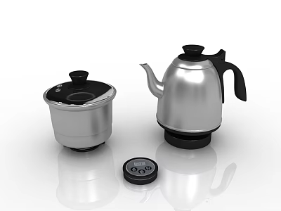 Stainless Steel Electric Kettle And Rice Cooker With Control Device For Home Kitchen Use 3d model