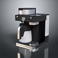 Sleek Modern Kitchen Coffee Maker With Black Silver Exterior And White Brewing Pot