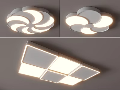 Modern Home Ceiling Light Designs With Circular And Square Shapes For Interior Decoration 3d model