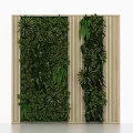 Green Living Wall Modern Vertical Garden Design With Lush Green Plants And Wooden Strips