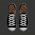 Casual Black Canvas Shoes With White Laces And Comfortable White Soles For Daily Use
