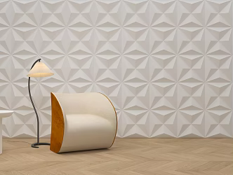 Background wall leisure area reading angle special-shaped background 3d model