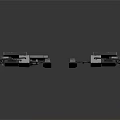 Two Black Electronic Equipment With Cables And Component Modules