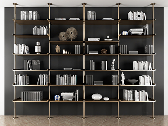 Light Luxury Bookshelf Decorative Rack 3d model