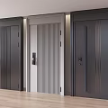 Three Modern Security Doors For Home With Different Designs And Safety Features 3d model